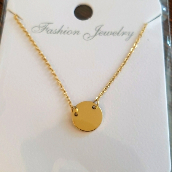 Bestelly 14k Gold Plated Layered Necklace w/a Golden Coin & Faux Turquoise Bead - Picture 6 of 7